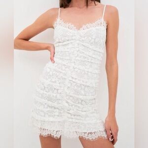 For Love And Lemons White Lace Samira Mini Dress